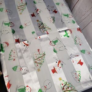 Cute White Satin Snowman Christmas Neck Scarf Holiday Hair Bandana